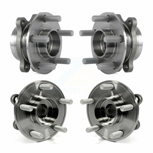 Kugel Front Rear Wheel Bearing & Hub Assembly Kit For 2017-2019 Ford Fusion Sport W/ AWD 2.7L K70-101466